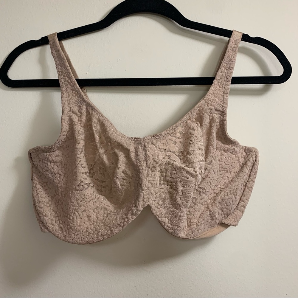 Wacoal Halo Lace Full Figure Underwire Bra Tan 38 DD